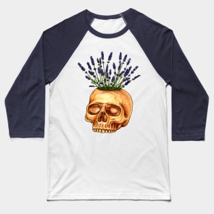 Lavender Skull Vase Baseball T-Shirt